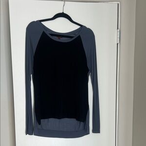 7 For All Mankind Black and Gray Long Sleeve Top